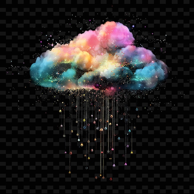 PSD psd radiant neon glow cloud art unique concept game asset for abstract designs