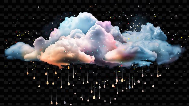 Psd radiant neon glow cloud art concept game asset unico per disegni astratti