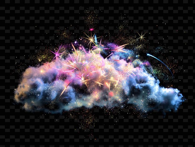 Psd radiant neon glow cloud art unique concept game asset for abstract designs