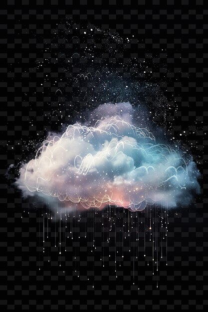 PSD psd radiant neon glow cloud art unique concept game asset for abstract designs