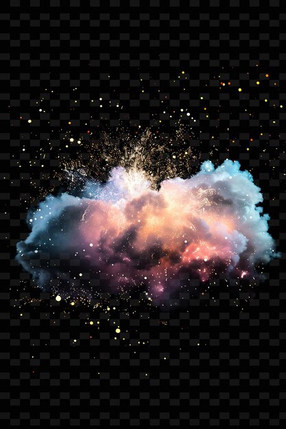 Psd radiant neon glow cloud art concept game asset unico per disegni astratti