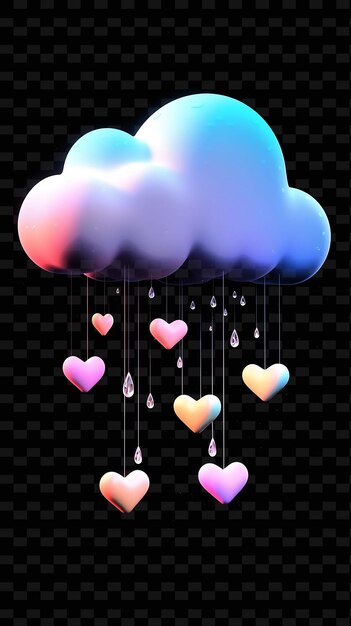 PSD psd radiant neon glow cloud art concept game asset unico per disegni astratti