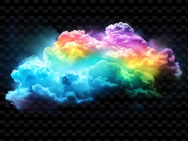 PSD psd radiant neon glow cloud art unique concept game asset for abstract designs