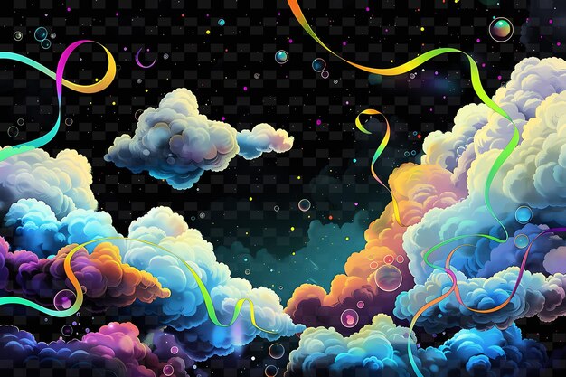 PSD psd radiant neon glow cloud art уникальная концептуальная игра для абстрактных дизайнов