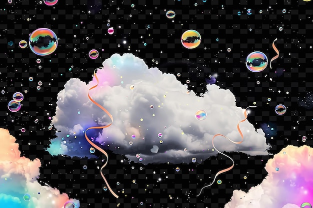 PSD psd radiant neon glow cloud art: 추상적인 디자인을 위한 독특한 개념 게임 자산