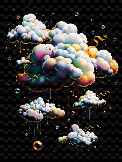 PSD psd radiant neon glow cloud art уникальная концептуальная игра для абстрактных дизайнов