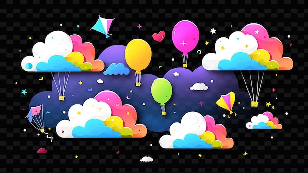 PSD psd radiant neon glow cloud art уникальная концептуальная игра для абстрактных дизайнов