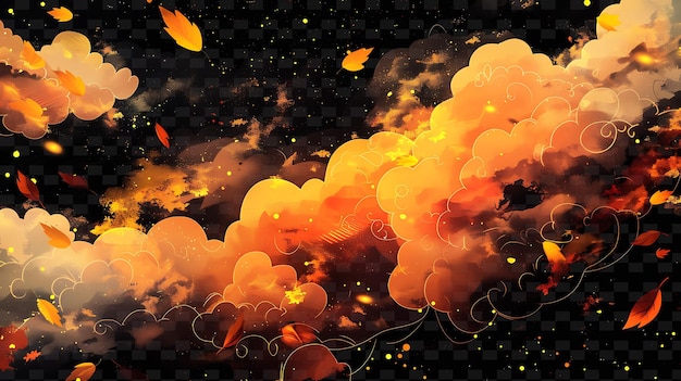 PSD psd radiant neon glow cloud art: 추상적인 디자인을 위한 독특한 개념 게임 자산