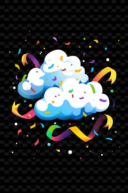 PSD psd radiant neon glow cloud art уникальная концептуальная игра для абстрактных дизайнов