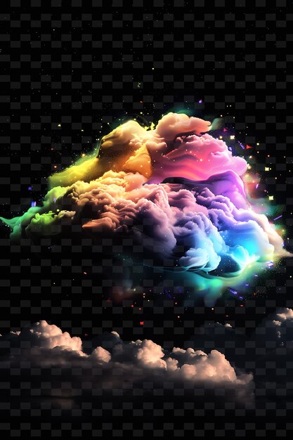 PSD psd radiant neon glow cloud art уникальная концептуальная игра для абстрактных дизайнов