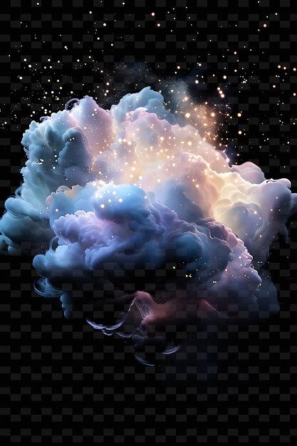 PSD psd radiant neon glow cloud art: 추상적인 디자인을 위한 독특한 개념 게임 자산