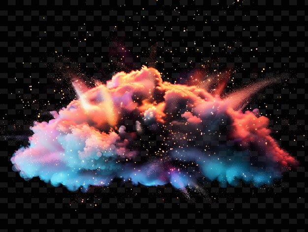 PSD psd radiant neon glow cloud art уникальная концептуальная игра для абстрактных дизайнов