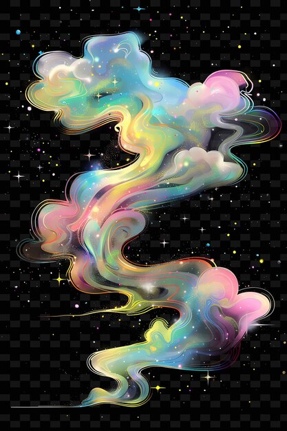 Psd radiant neon glow cloud art уникальная концептуальная игра для абстрактных дизайнов