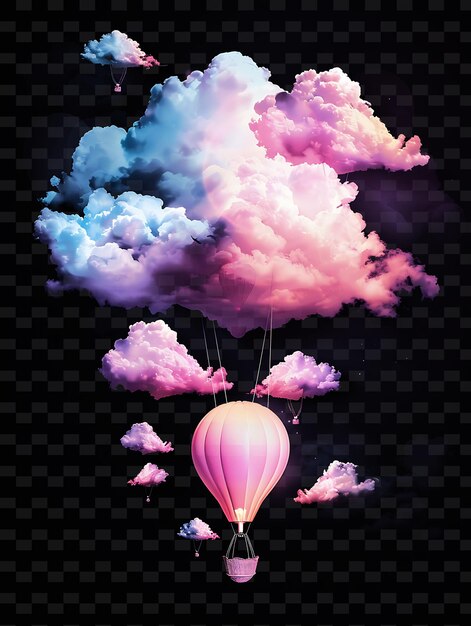 PSD psd radiant neon glow cloud art уникальная концептуальная игра для абстрактных дизайнов