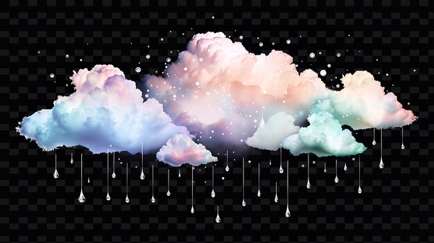 Psd Radiant Neon Glow Cloud Art: 추상적인 디자인을 위한 독특한 개념 게임 자산