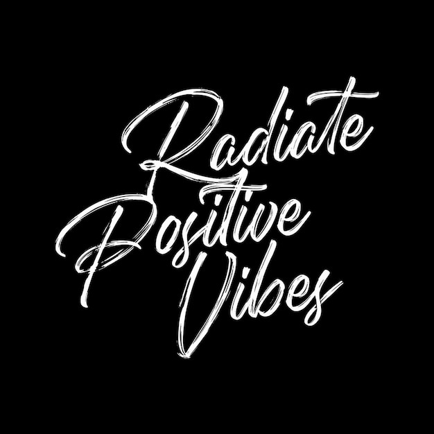 PSD psd radiate positive vibes calligraphy design voor sociale media en instagram post template