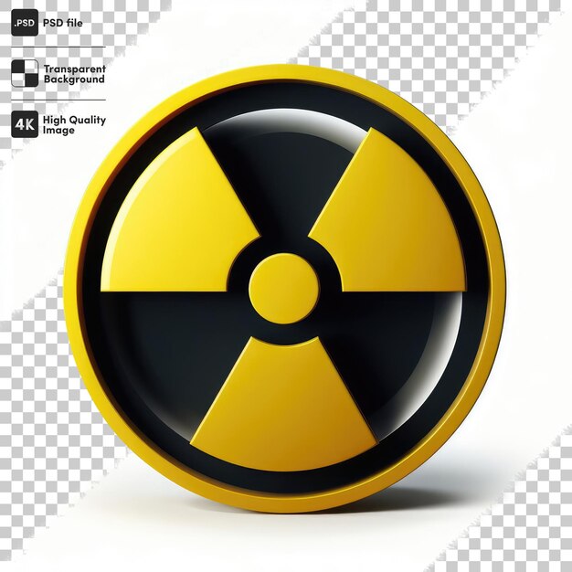 PSD psd radiation warning sign on a transparent background