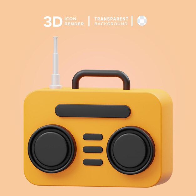 PSD psd radio 3d illustration