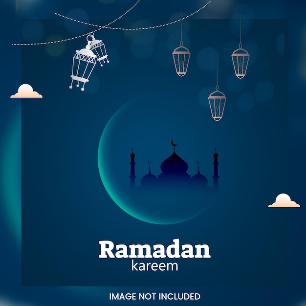 PSD Ramadan kareem 3d шаблон дизайна баннера для социальных сетей