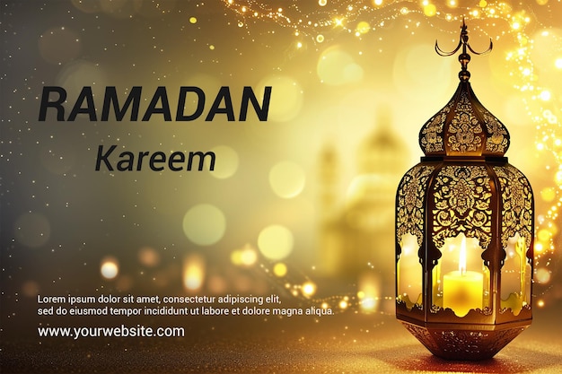 PSD psd ramadan kareem banner design modern simple islamic background