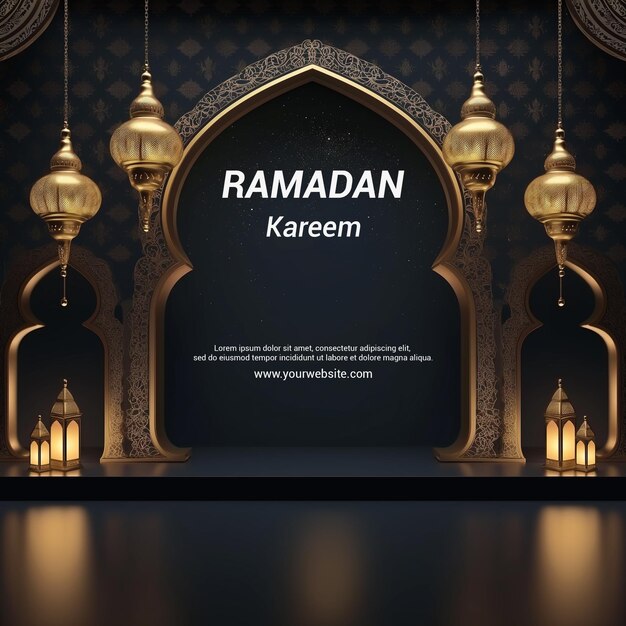 PSD psd ramadan kareem banner design moderne eenvoudige islamitische achtergrond