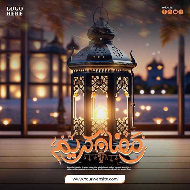 PSD ramadan kareem bunner social media post ontwerp sjabloon voor ramadan