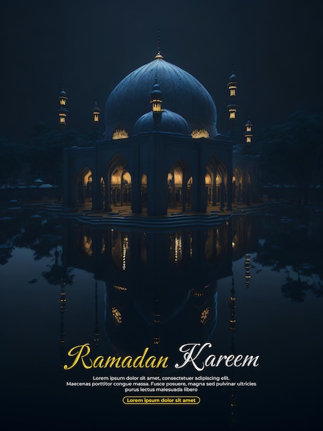 Psd ramadan kareem poster template