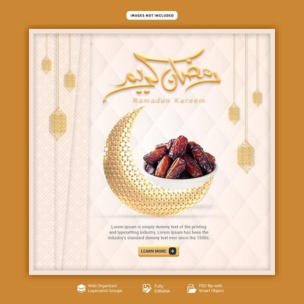 PSD psd ramadan kareem tradycyjne święto islamskie religijna okładka facebooka