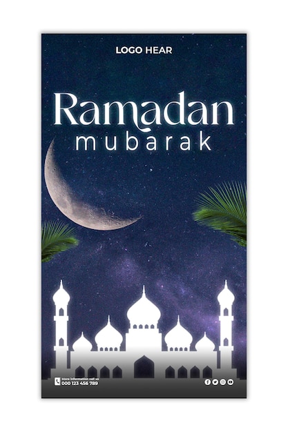 PSD psd ramadan kareem tradycyjny islamski festiwal religijny baner społecznościowy