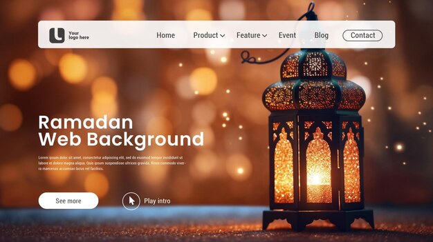 PSD psd ramadan lantern background web background