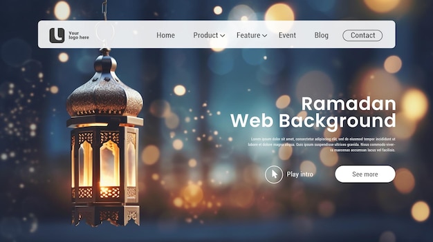 PSD psd ramadan lantern background web background