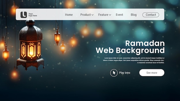 Psd ramadan lantern background web background