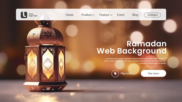 PSD psd ramadan lantern background web background