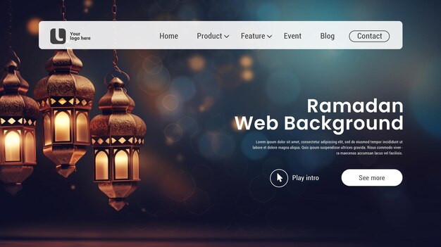 PSD psd ramadan latarnia tło web tło