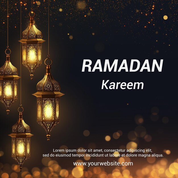 PSD psd ramadan poster sjabloon en ramadan media sociale post sjabloon