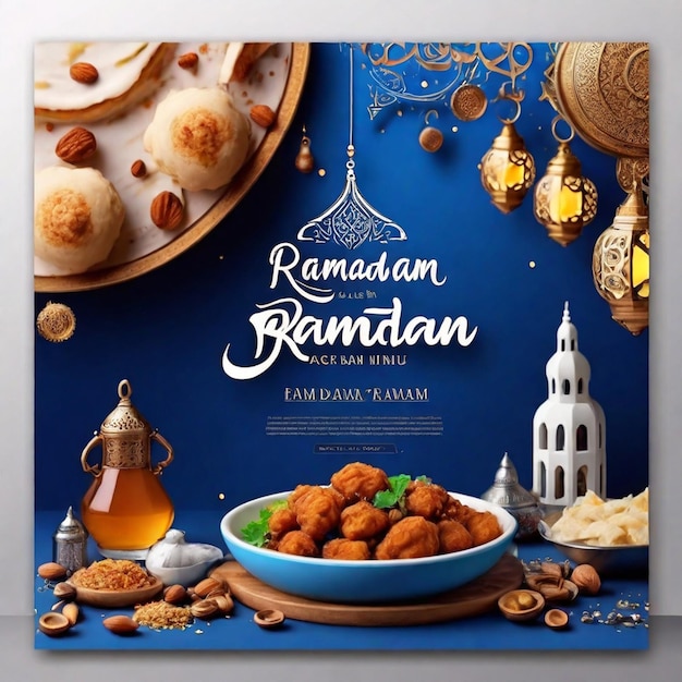 PSD psd menu alimentare speciale di ramadan disegno modello di post sui social media