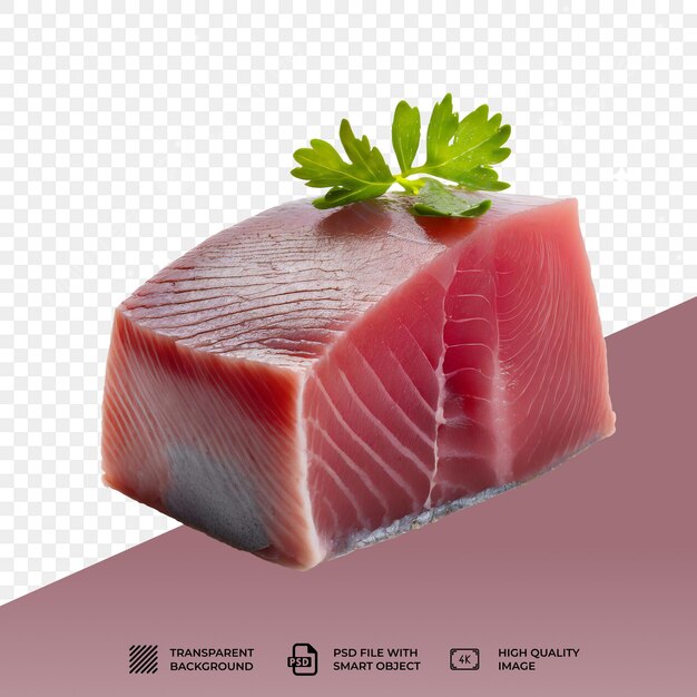 PSD psd raw tuna slices isolated on transparent background