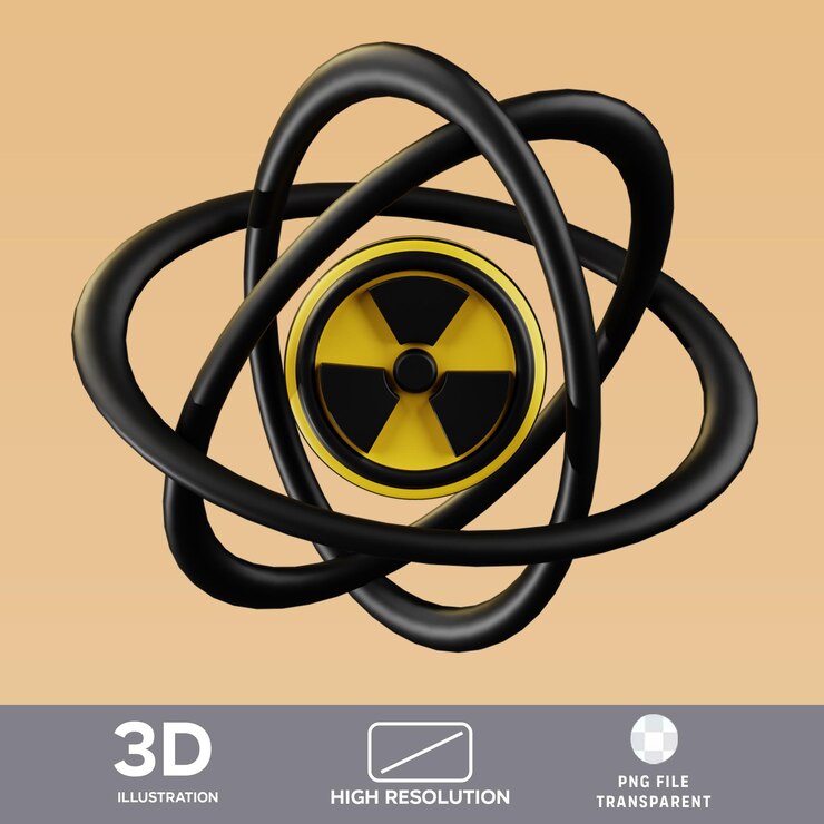 PSD psd reactive nuclear 3d illustration