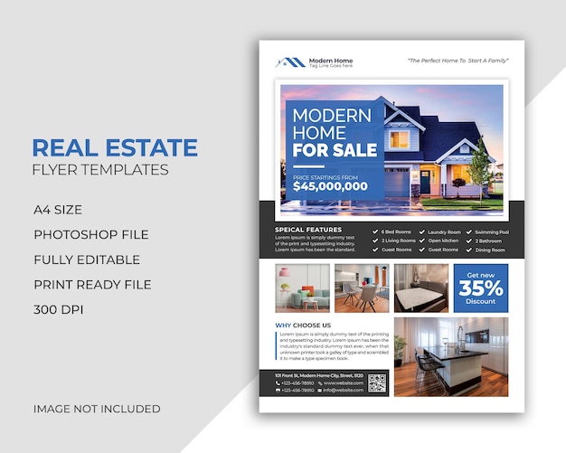 PSD psd real estate house flyer template