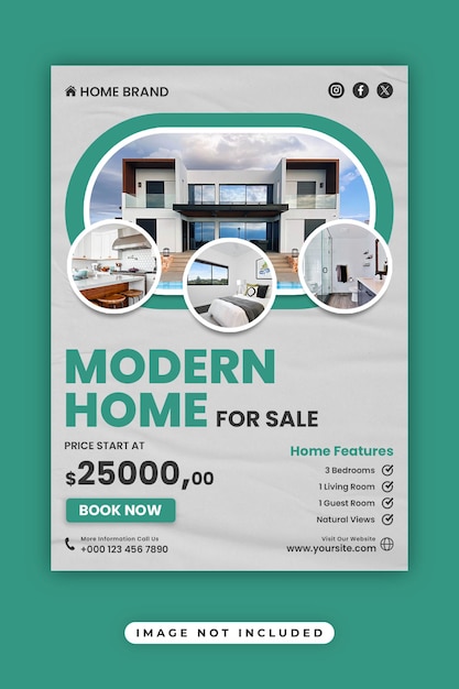 PSD psd real estate house property flyer poster template