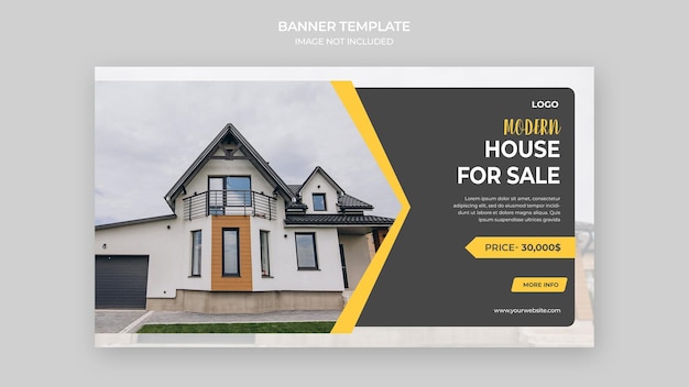 Modello di banner web di proprietà della casa immobiliare psd
