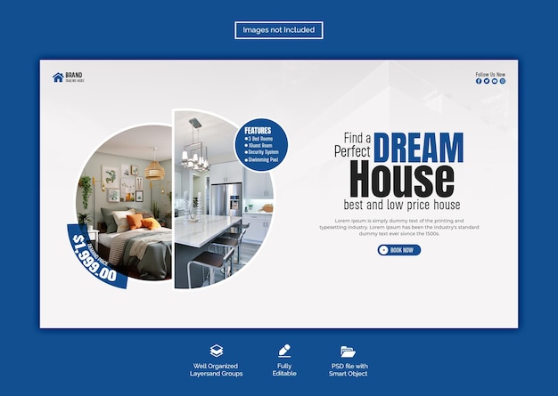 psd real estate house property web banner template