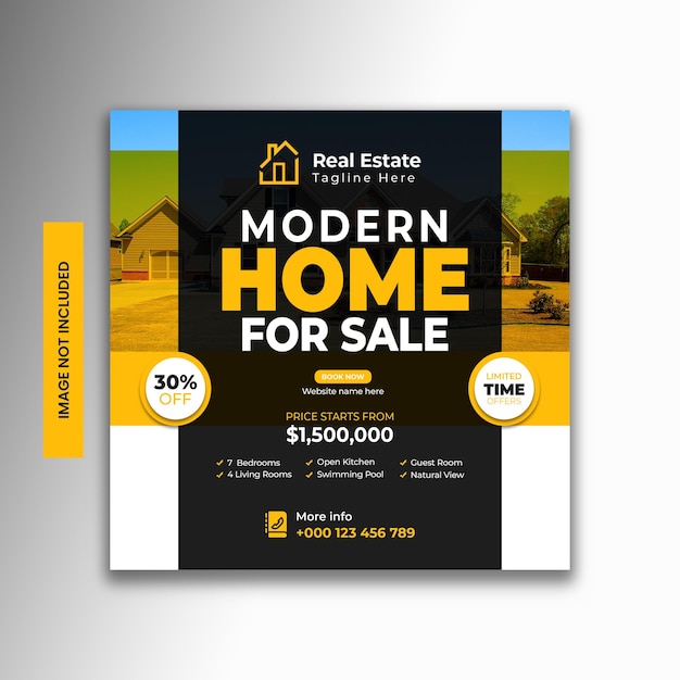 Psd real estate house social media instagram post or web banner template