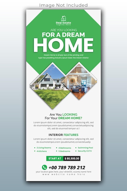 PSD psd real estate rollup banner template design for outdoor marketing