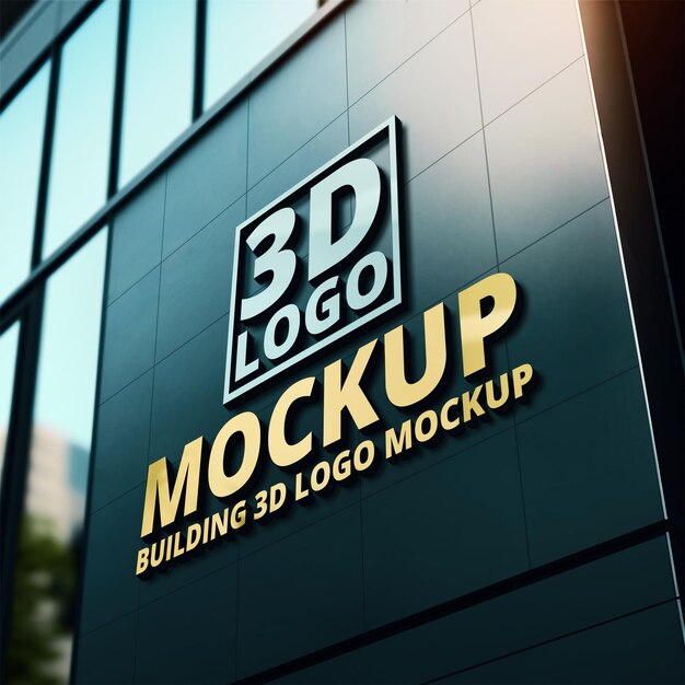 PSD realistic 3d logo mockup