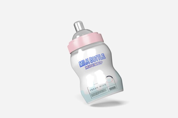 PSD psd realistic baby bottle open mockup