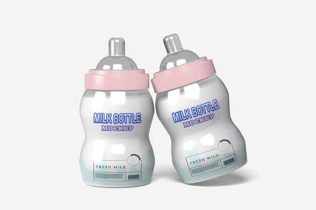 PSD psd realistic baby bottle open mockup