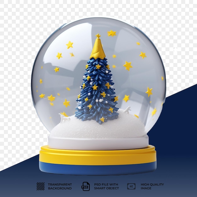 PSD psd realistic christmas snowball isolated on transparent background