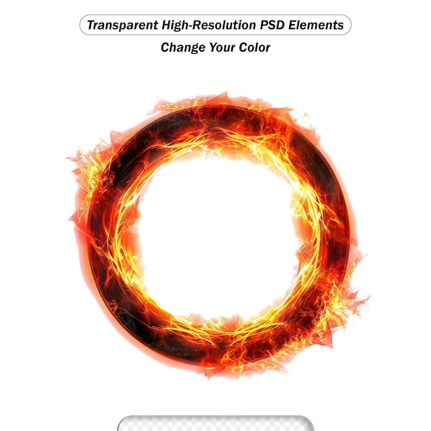PSD psd realistic circle fire flame offer banner
