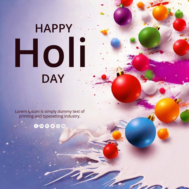 PSD psd realistic happy holi day background